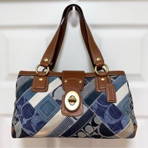 Coach Hamptons Denim Patchwork Limited Edition Satchel Y2K